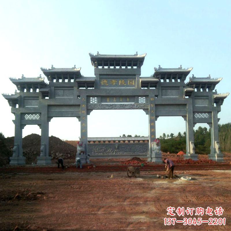 常州陵园五门石牌坊雕塑