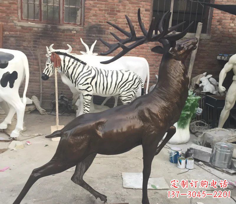 常州羚羊公园动物铜雕