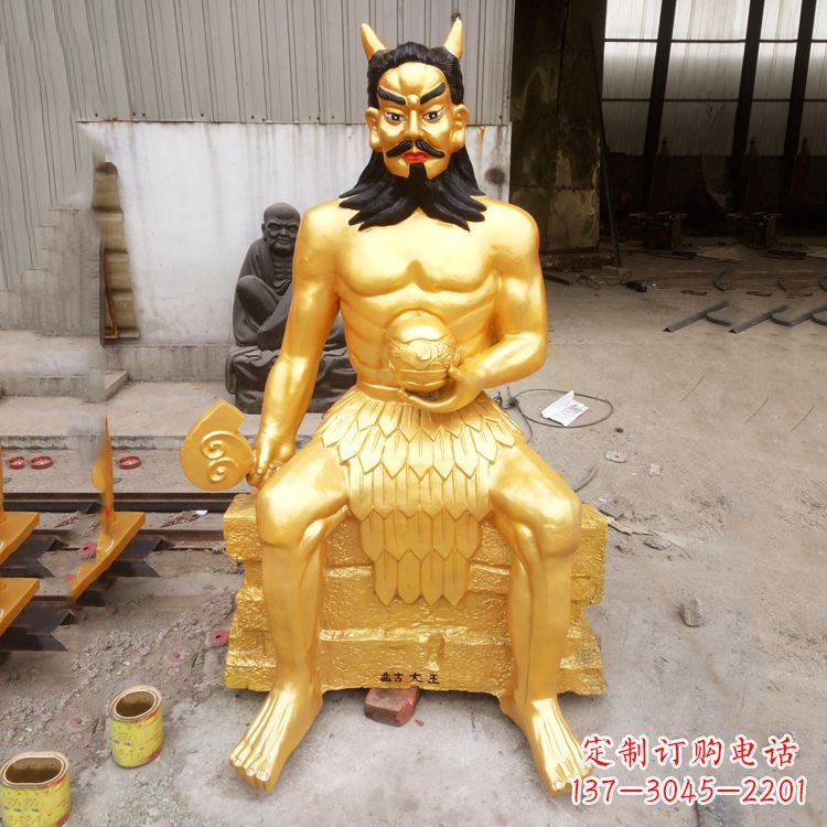 常州神话雕塑——鎏金神农氏炎帝神像