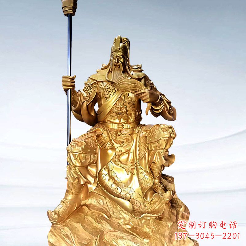 常州鎏金五虎上将关羽铜雕