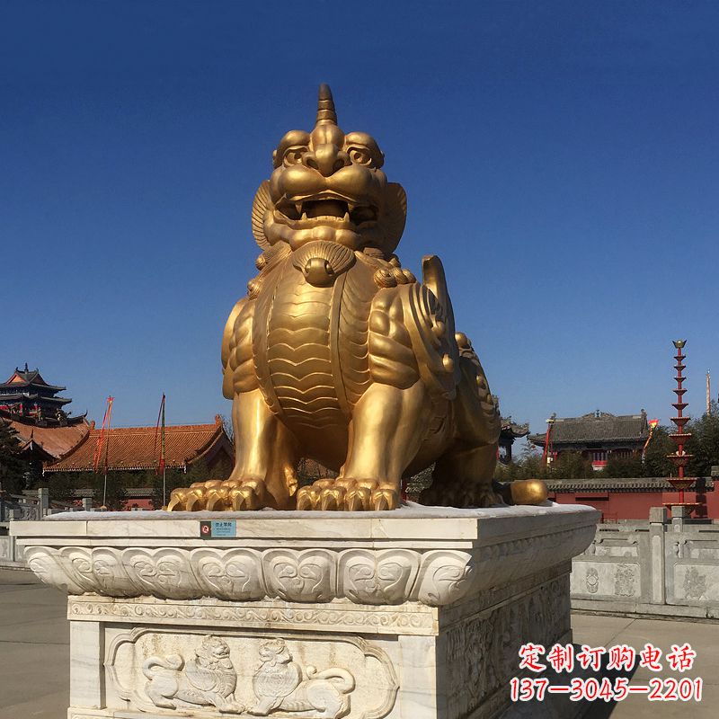 常州鎏金獬豸铜雕,为您提供精美的景观雕塑