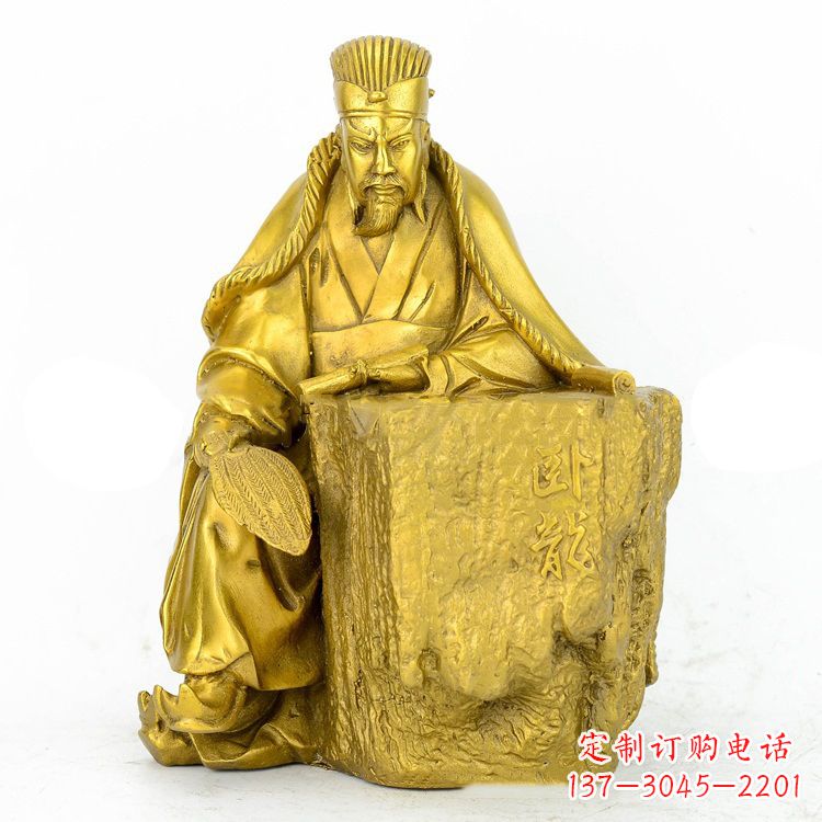常州精致细腻的诸葛亮鎏金雕塑