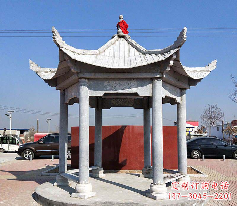 常州六角仿古凉亭雕塑,古朴迷人