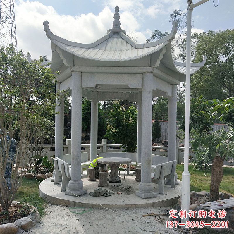 常州六角大理石凉亭雕塑中领雕塑是一家专业的雕…