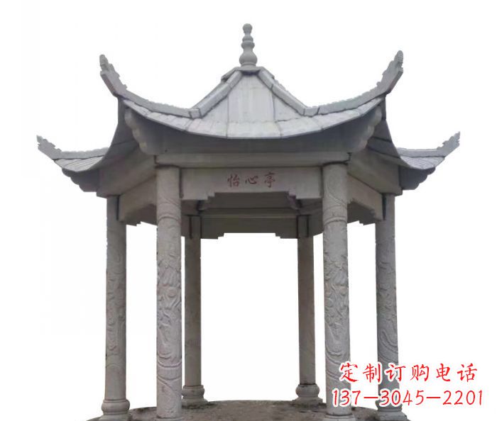 常州六角石雕凉亭 (5)
