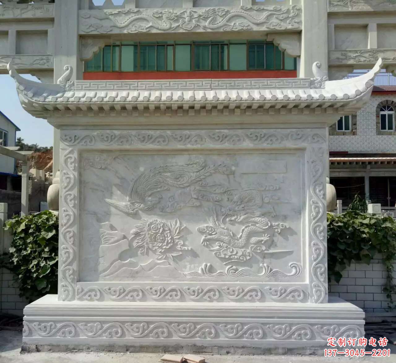 常州墙面影壁石雕,让龙凤陪您共度美好!