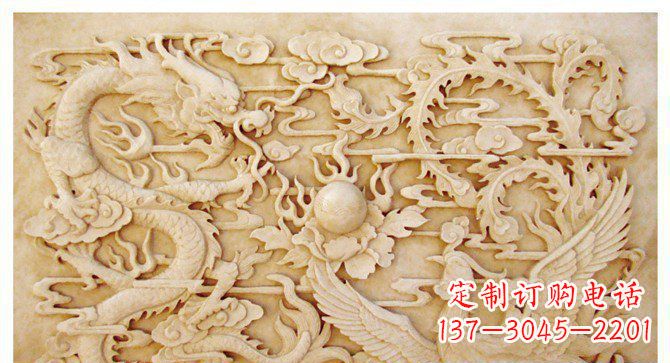 常州精美龙凤戏珠公园景观石浮雕