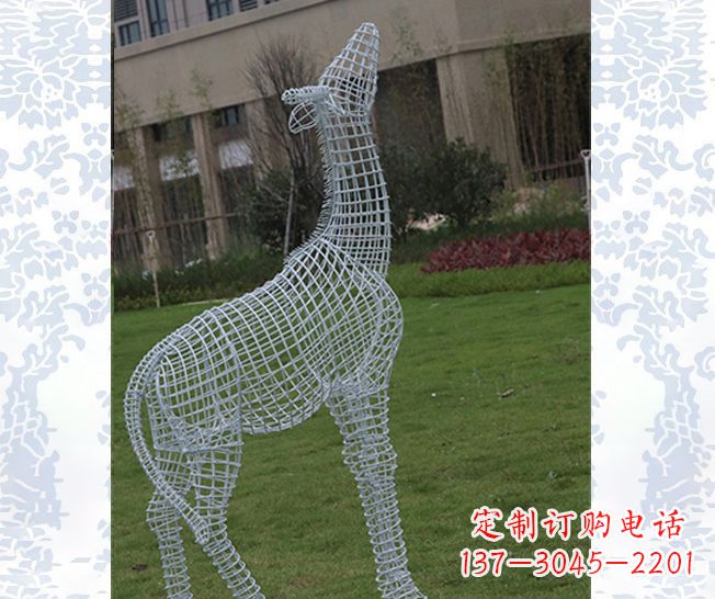常州外观精美的不锈钢长颈鹿雕塑