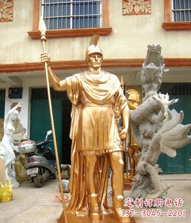 常州罗马勇士玻璃钢仿铜马雕塑