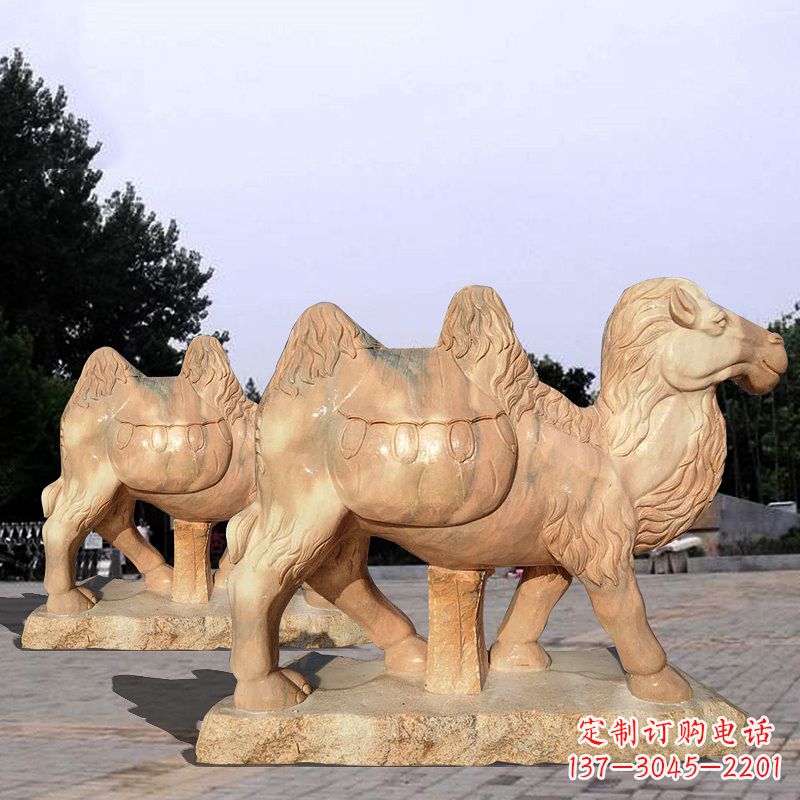 常州骆驼雕塑晚霞红石雕动物