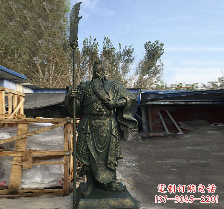 常州捋胡须的关公铜雕