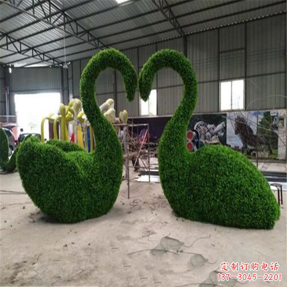 常州绿植抽象特制天鹅雕塑