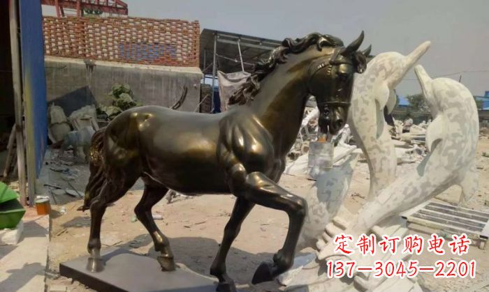 常州马玻璃钢仿铜动物雕塑