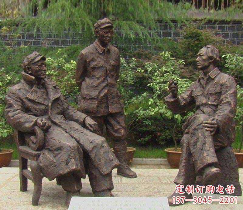 常州精美手工雕刻的刘伯承—毛泽东雕像