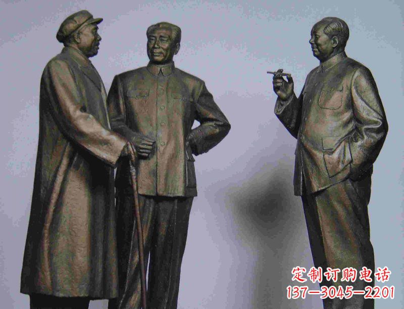 常州标题:伟人朱德毛主席铜雕——传承毛主席精神