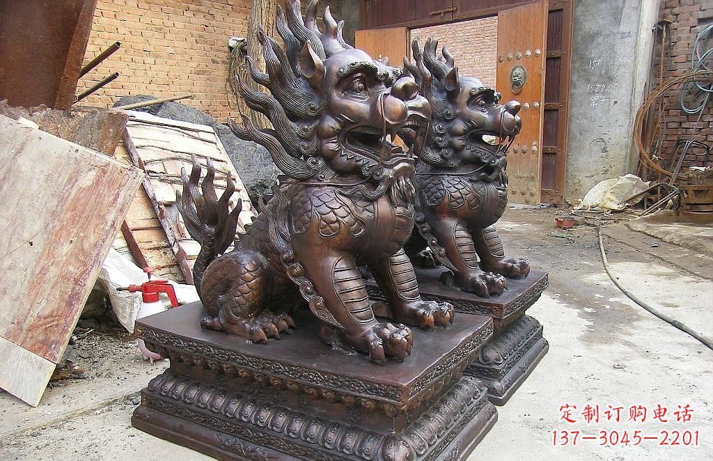 常州传统工艺精制–钜细工艺麒麟铜雕