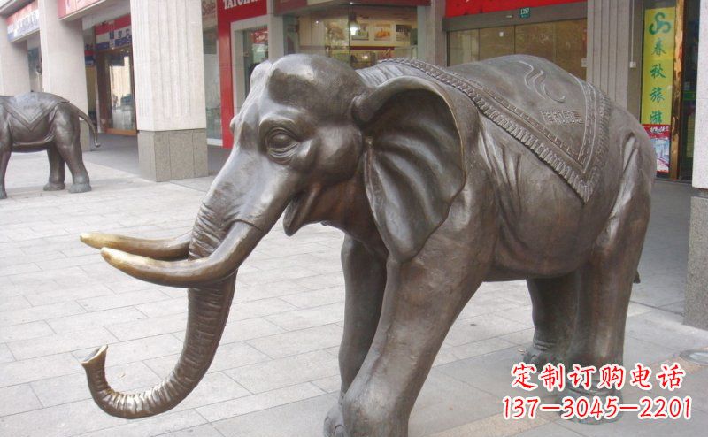 常州门口祥和如意大象铜雕