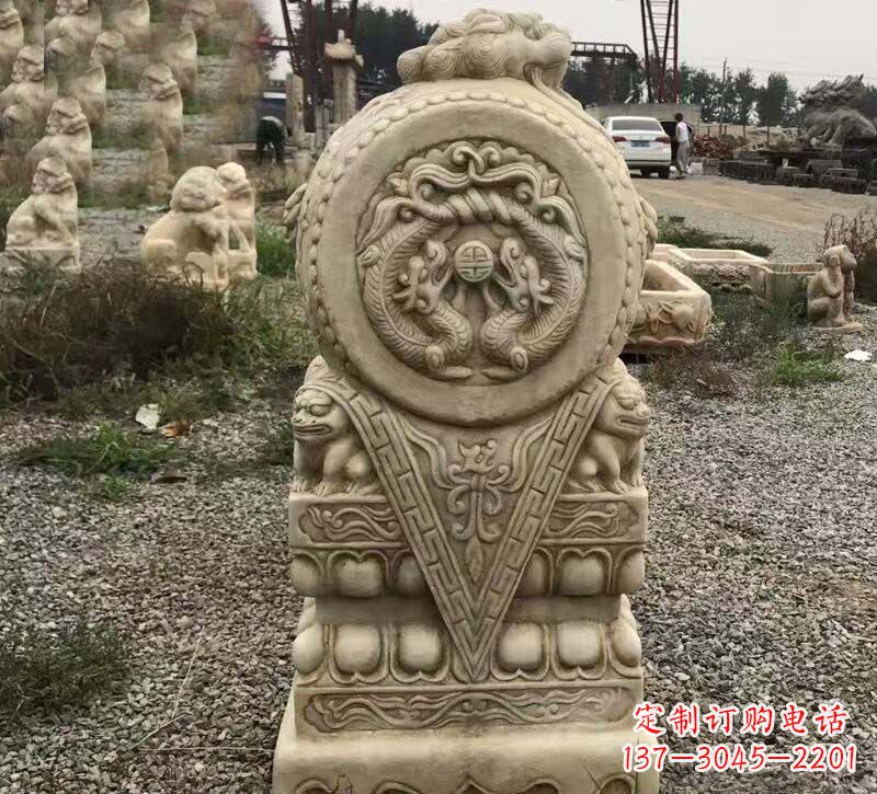 常州门口镇宅仿古门墩石雕