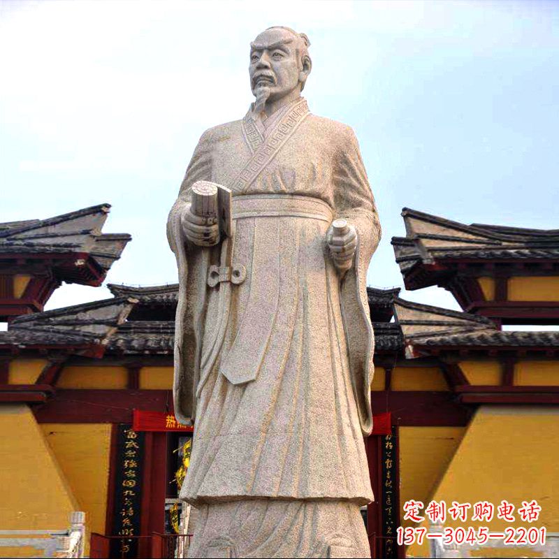 常州传承中华传统文化，传神孟子砂岩石雕塑