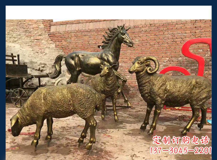 常州中领雕塑|绵羊公园动物铜雕,让自然之美永存