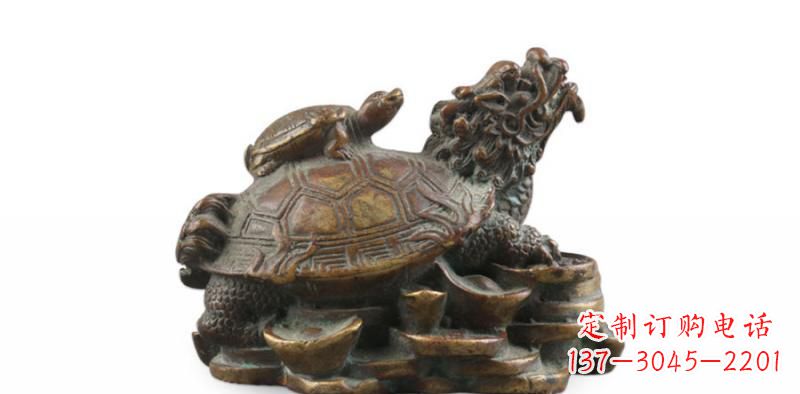 常州雕塑非凡,铜雕龙龟母子精美