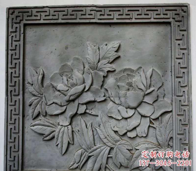 常州牡丹青石浮雕雕塑-精美的永久装饰