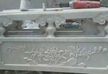 常州汉白玉花朵浮雕栏板，精致深具视觉立体感