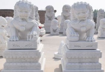 常州汉白玉看门狮子雕塑