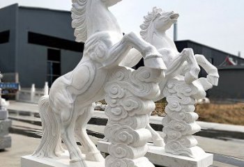 常州精美马踏祥云石雕，栩栩如生