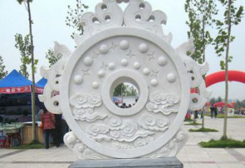 常州精雕细琢汉白玉双龙石门墩雕塑