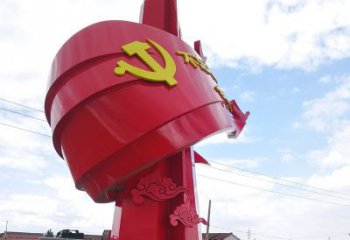 常州展现党旗文化的不锈钢党旗雕塑