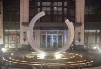 常州不锈钢半圆环雕塑，装饰空间增添品位