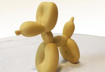 常州黄色不锈钢雕塑狗，展现场面气势