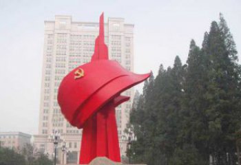 常州不锈钢抽象党旗雕塑，象征着祖国力量