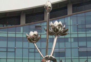 常州优质镜面不锈钢荷花塑像