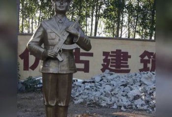 常州精美纪念，战士铜雕——中领雕塑