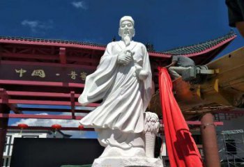 常州传承医道中的传说——李时珍汉白玉石雕像