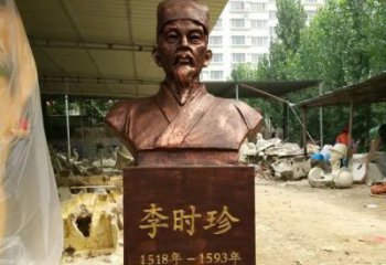 常州寓意深长精致细节——李时珍校园名人铜雕