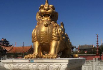 常州鎏金獬豸铜雕，为您提供精美的景观雕塑