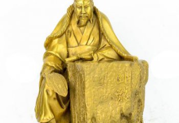 常州精致细腻的诸葛亮鎏金雕塑