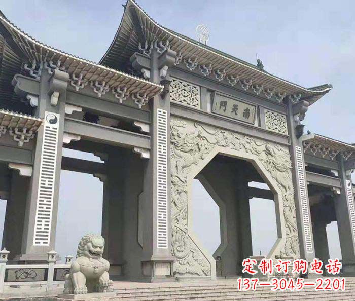 常州南天门牌坊石雕,工艺精美,精雕细琢