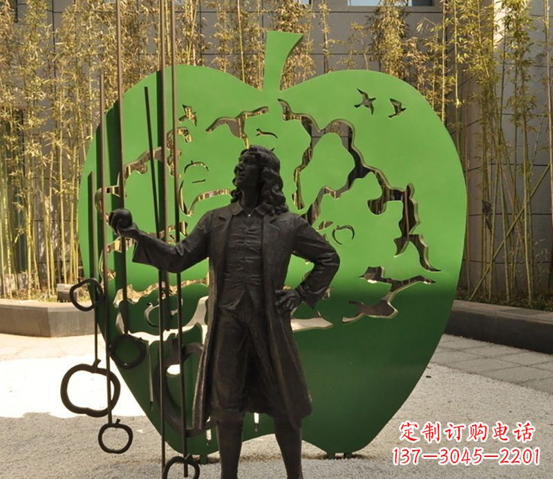 常州牛顿公园铜雕,艺术品升华人物形象