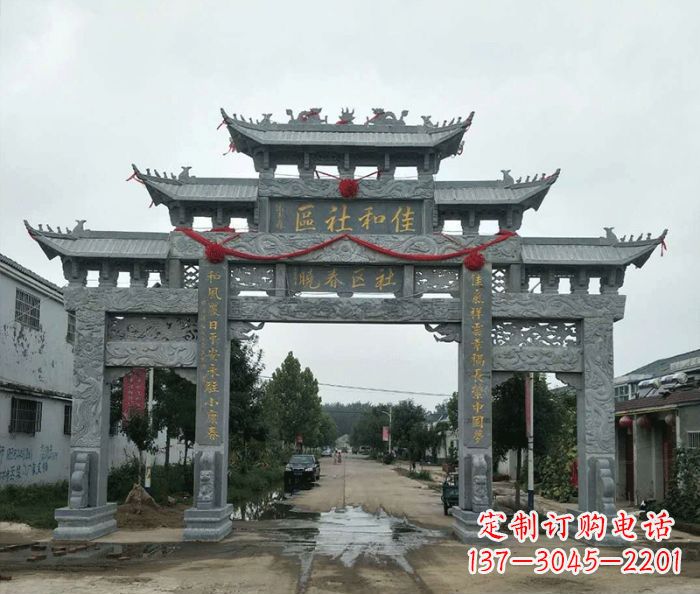 常州中领雕塑—专业牌坊石雕定制