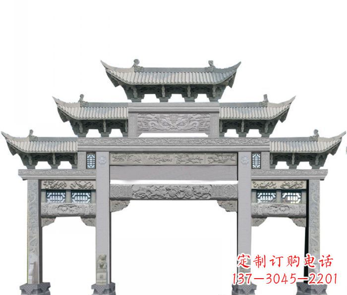 常州中领雕塑定制式牌坊石雕