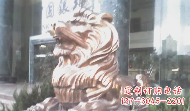 常州趴着的西洋狮子铜雕 (3)