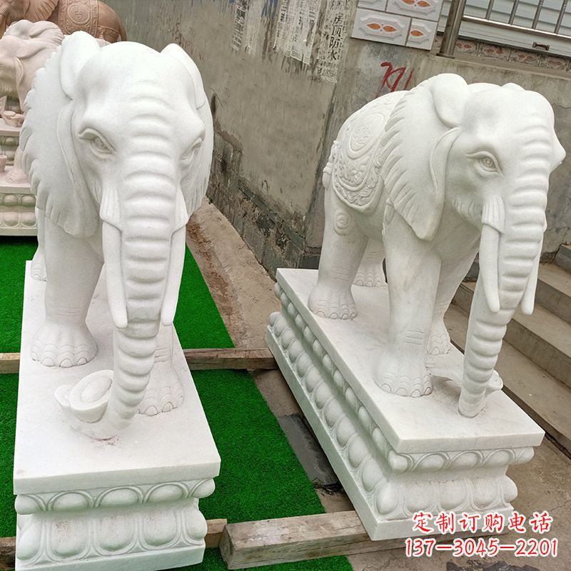 常州喷水的大象石雕