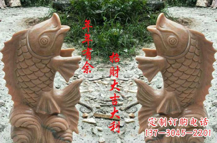 常州喷水鲤鱼公园石雕