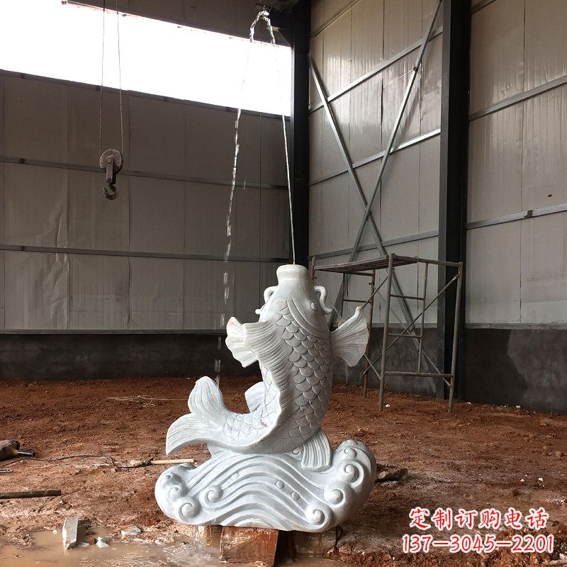 常州汉白玉石鲤鱼雕塑,让你的梦想成真!