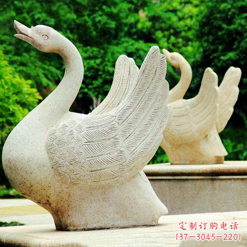 常州高雅优美的砂岩天鹅雕塑
