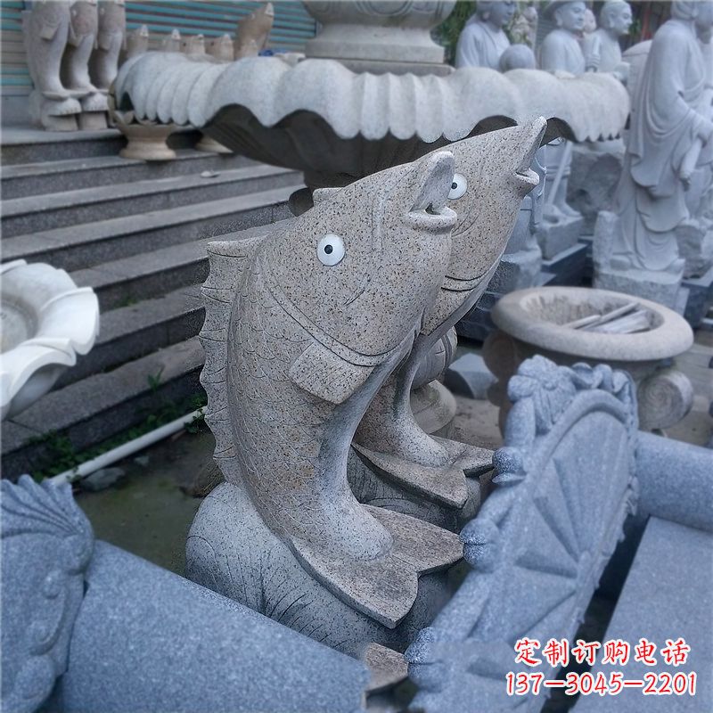 常州喷水鱼雕塑-园林水景动物喷泉